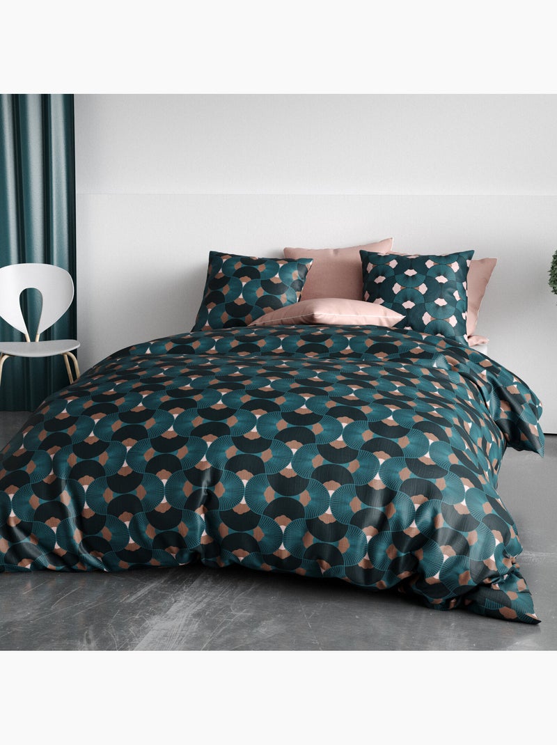 Parure housse de couette 100 % coton greek Marron - Kiabi