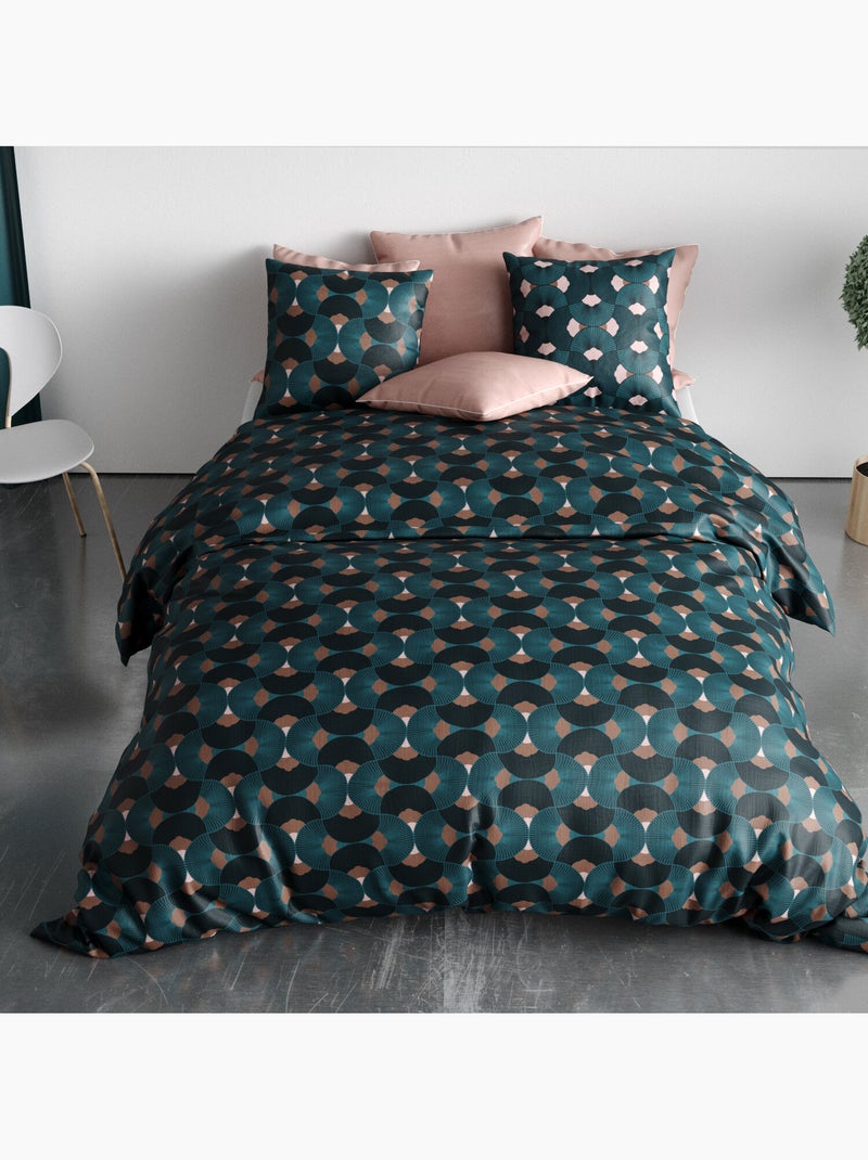 Parure housse de couette 100 % coton greek Marron - Kiabi