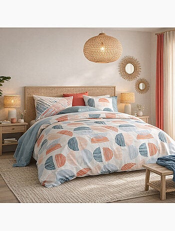 Parure housse de couette 100 % coton halley