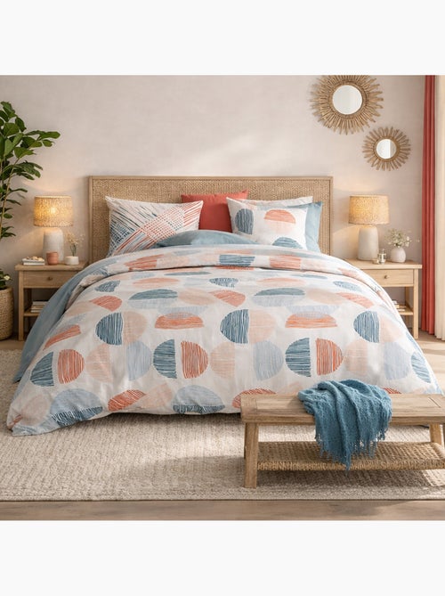 Parure housse de couette 100 % coton halley - Kiabi