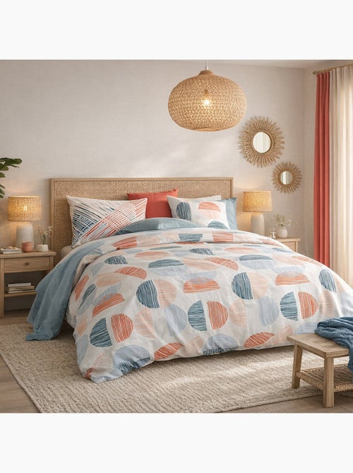 Parure housse de couette 100 % coton halley - Kiabi