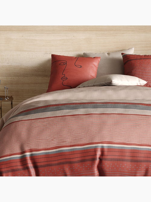 Parure housse de couette 100 % coton hana - Kiabi