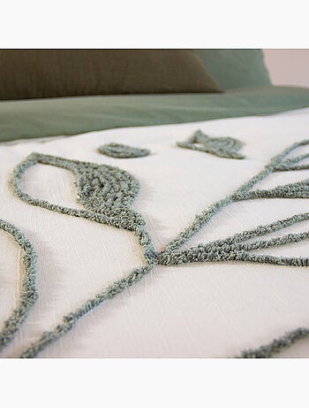 Parure housse de couette 100 % coton herbier