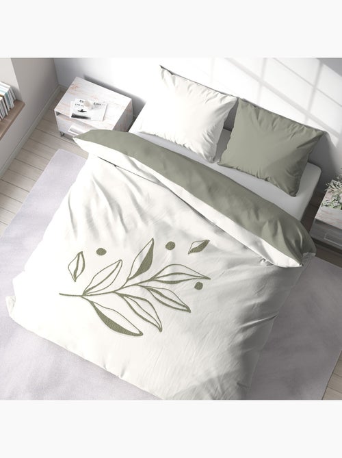 Parure housse de couette 100 % coton herbier - Kiabi