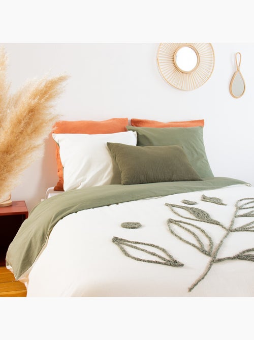 Parure housse de couette 100 % coton herbier - Kiabi