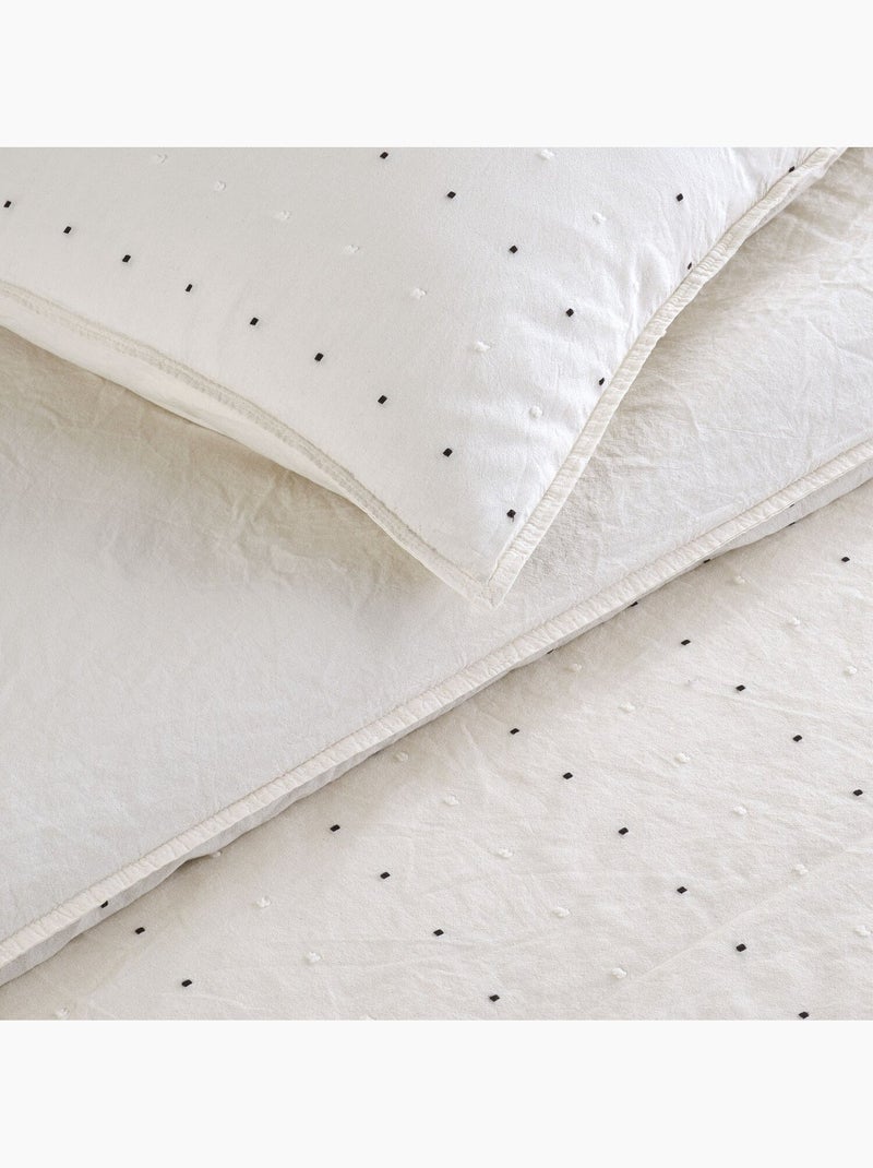 Parure housse de couette 100% coton Imprimée - Encorte Ecru - Kiabi