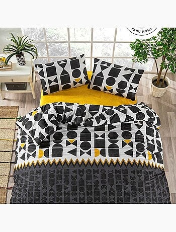 Parure housse de couette 100% coton Imprimée - Etnik