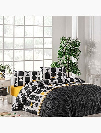 Parure housse de couette 100% coton Imprimée - Etnik