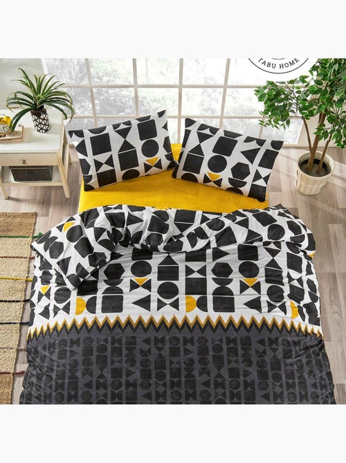 Parure housse de couette 100% coton Imprimée - Etnik - Kiabi