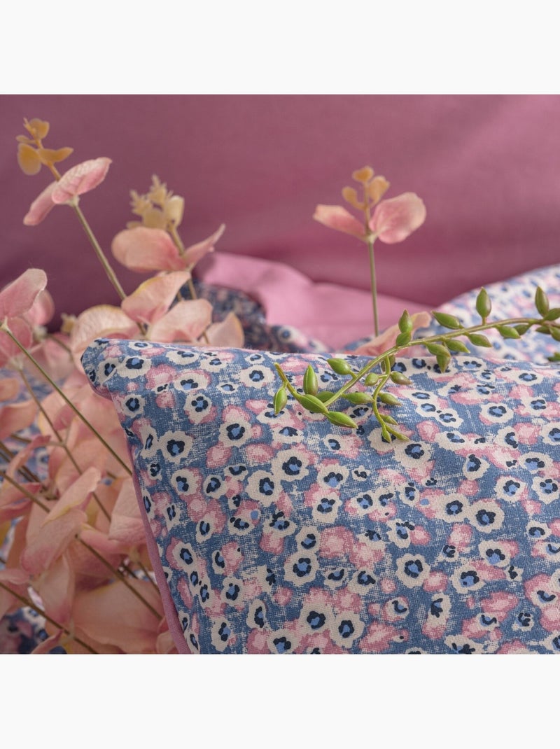 Parure housse de couette 100% coton Imprimée - Penny Violet - Kiabi