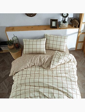 Parure housse de couette 100% coton Imprimée carreaux - Kare