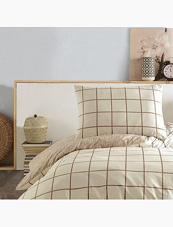 Parure housse de couette 100% coton Imprimée carreaux - Kare