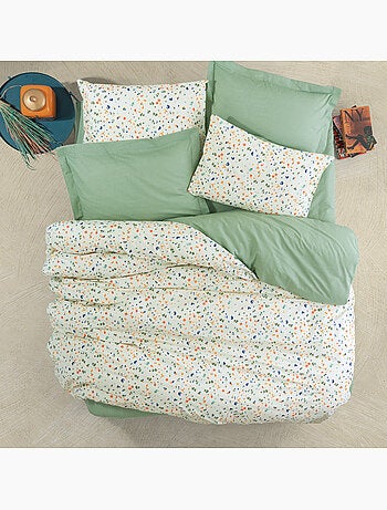 Parure housse de couette 100% coton Imprimée confettis - Lola