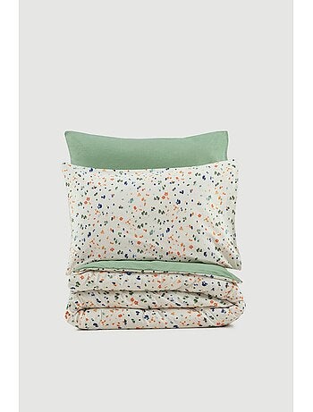 Parure housse de couette 100% coton Imprimée confettis - Lola