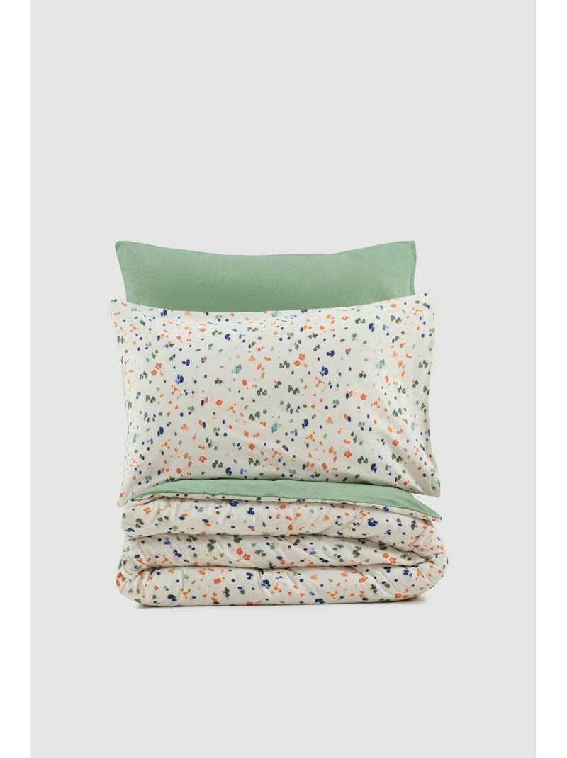Parure housse de couette 100% coton Imprimée confettis - Lola Multicolore - Kiabi
