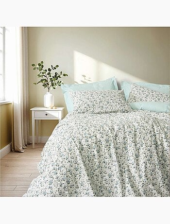 Parure housse de couette 100% coton Imprimée fleuri - Nola