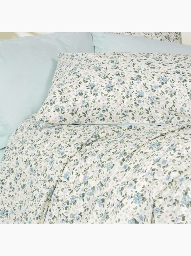 Parure housse de couette 100% coton Imprimée fleuri - Nola Multicolore - Kiabi