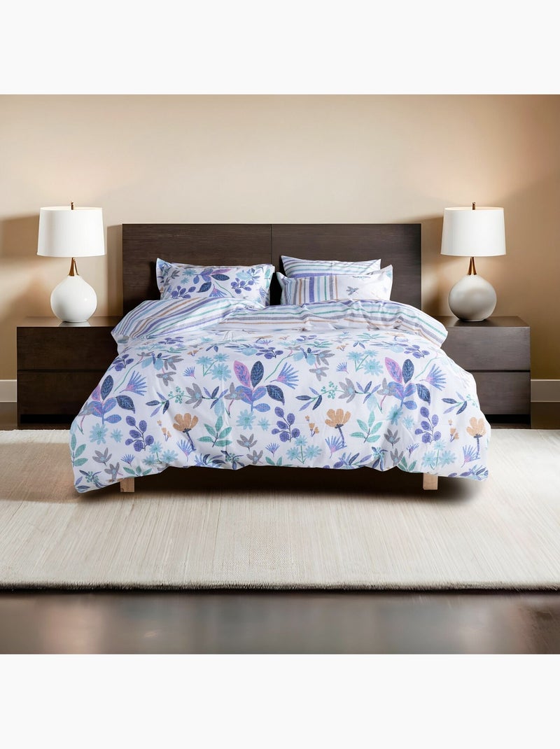 Parure housse de couette 100% coton Imprimée floral - Hope Multicolore - Kiabi