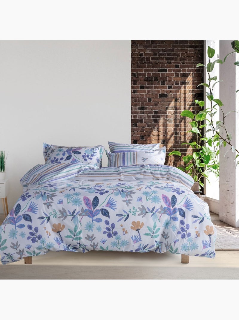 Parure housse de couette 100% coton Imprimée floral - Hope Multicolore - Kiabi
