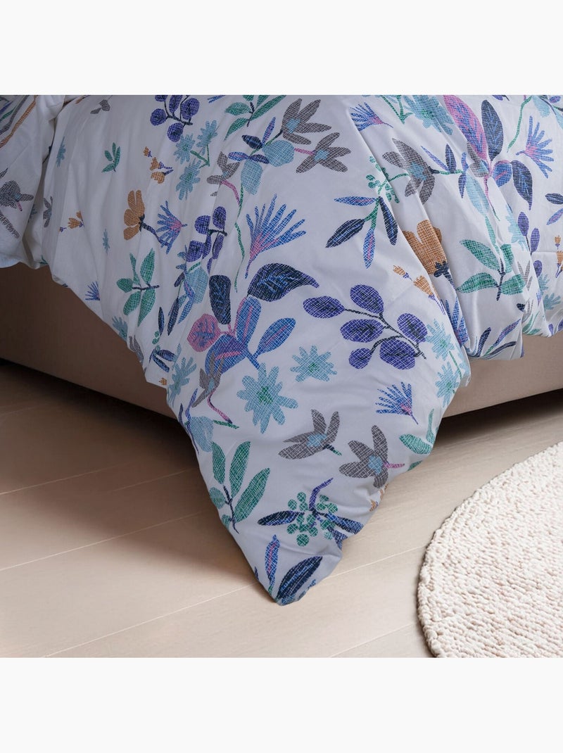 Parure housse de couette 100% coton Imprimée floral - Hope Multicolore - Kiabi
