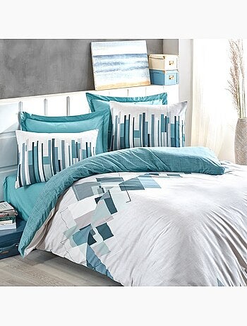 Parure housse de couette 100% coton Imprimée géométrique - Nesto
