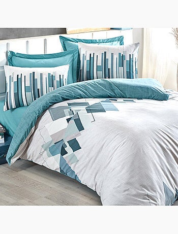 Parure housse de couette 100% coton Imprimée géométrique - Nesto