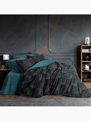 Parure housse de couette 100% coton Imprimée graphique - Noche