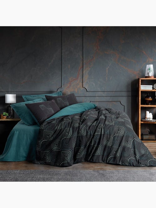 Parure housse de couette 100% coton Imprimée graphique - Noche - Kiabi