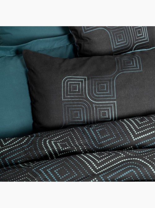 Parure housse de couette 100% coton Imprimée graphique - Noche - Kiabi