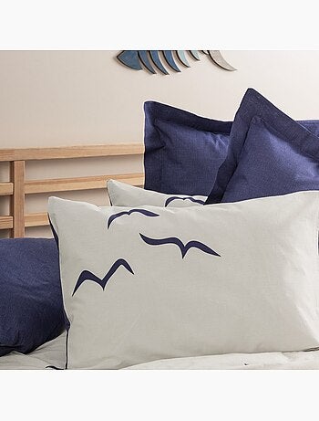 Parure housse de couette 100% coton Imprimée oiseaux marins - Larum