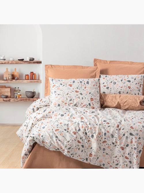Parure housse de couette 100% coton Imprimée terrazzo - Oniks - Kiabi