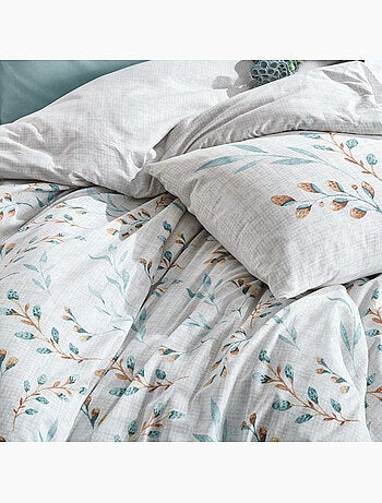 Parure housse de couette 100% coton Imprimée végétal - Lendell