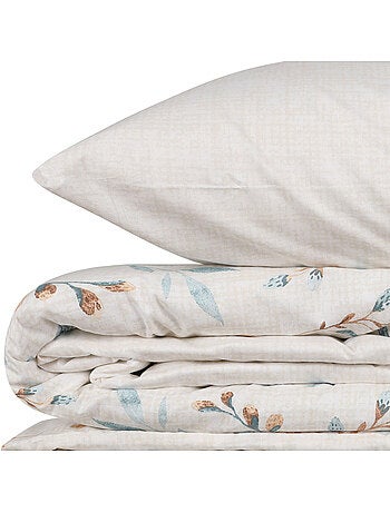 Parure housse de couette 100% coton Imprimée végétal - Lendell