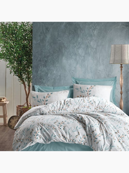 Parure housse de couette 100% coton Imprimée végétal - Lendell - Kiabi