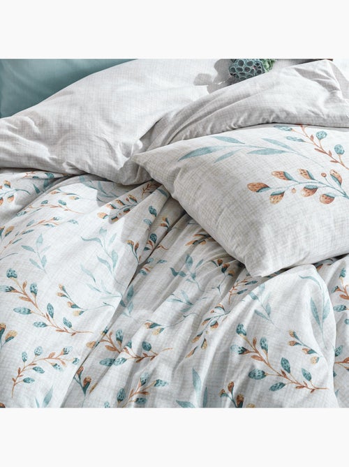 Parure housse de couette 100% coton Imprimée végétal - Lendell - Kiabi