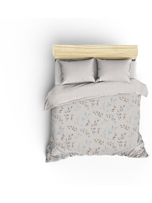 Parure housse de couette 100% coton Imprimée végétal - Lendell - Kiabi
