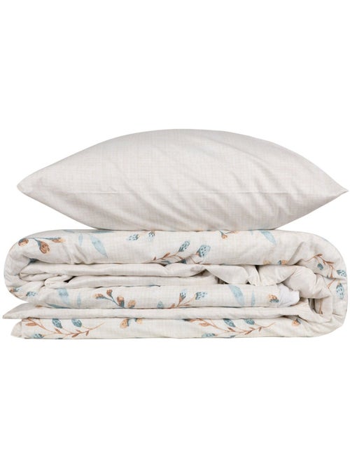 Parure housse de couette 100% coton Imprimée végétal - Lendell - Kiabi