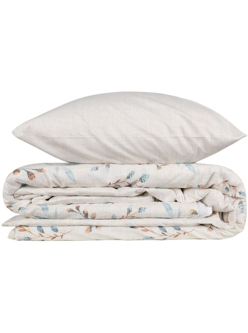 Parure housse de couette 100% coton Imprimée végétal - Lendell Vert - Kiabi