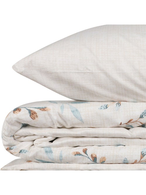 Parure housse de couette 100% coton Imprimée végétal - Lendell - Kiabi