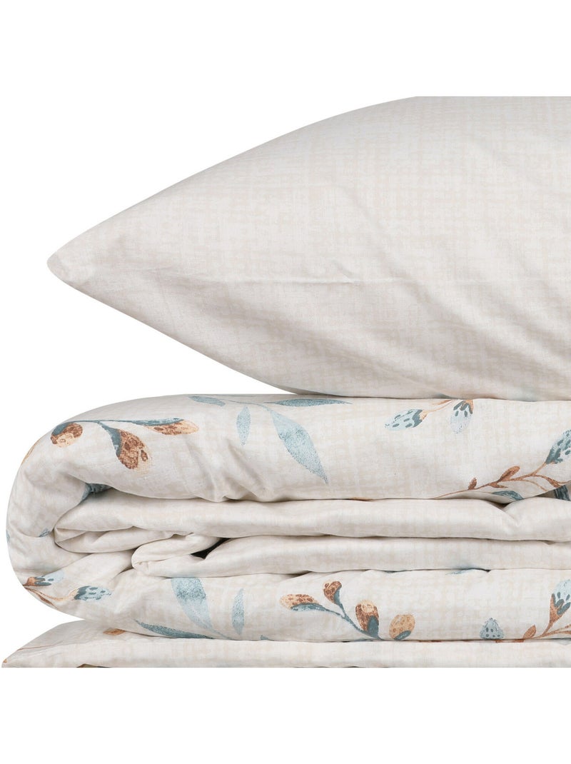 Parure housse de couette 100% coton Imprimée végétal - Lendell Vert - Kiabi