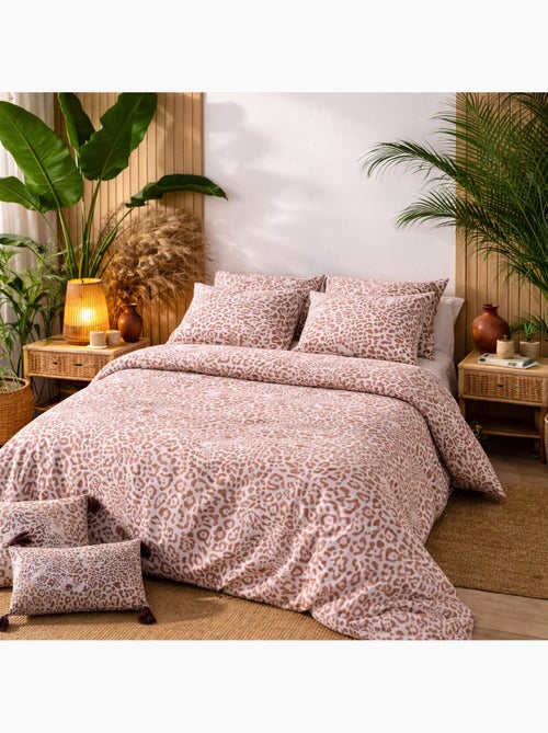 Parure housse de couette 100 % coton jag sable - Kiabi