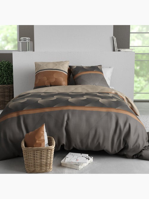 Parure housse de couette 100 % coton jaspe - Kiabi Parure housse de couette 100 % coton jaspe - Kiabi