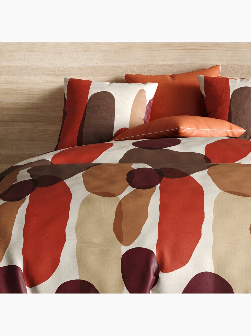 Parure housse de couette 100 % coton jopline Bleu - Kiabi