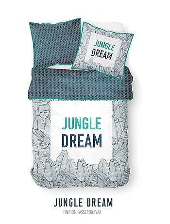 Parure housse de couette 100 % coton jungle dream