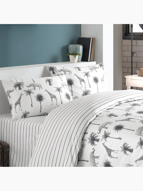 Parure housse de couette 100 % coton jungle - Kiabi