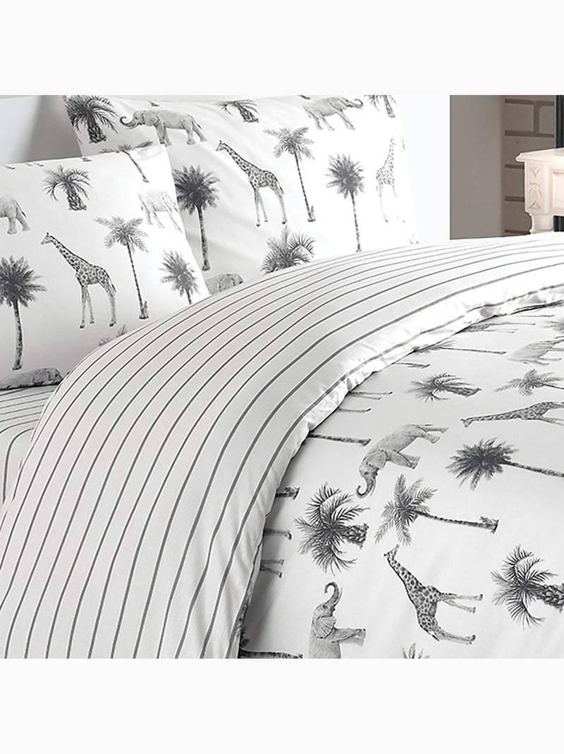 Parure housse de couette 100 % coton jungle Multicolore - Kiabi