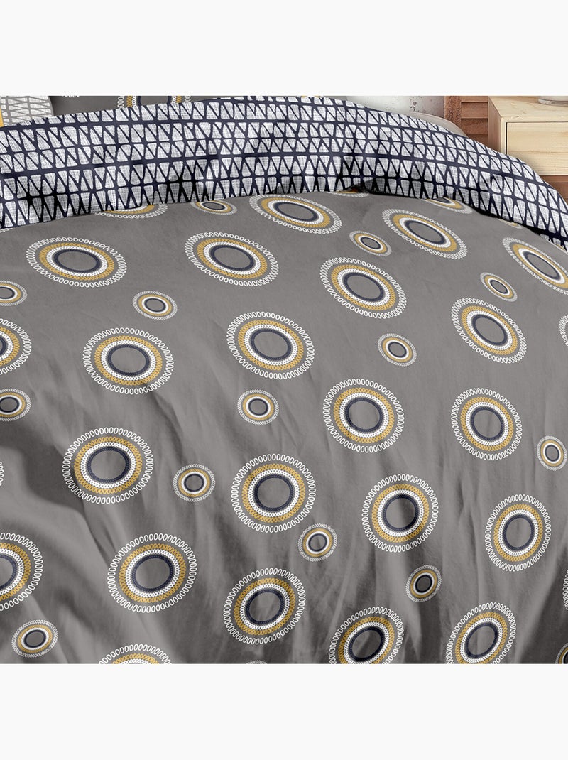 Parure housse de couette 100 % coton kaly Gris - Kiabi