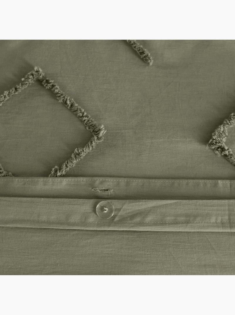 Parure housse de couette 100 % coton kayl Vert - Kiabi