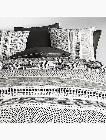 Parure housse de couette 100 % coton lattice