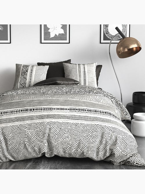 Parure housse de couette 100 % coton lattice - Kiabi Parure housse de couette 100 % coton lattice - Kiabi